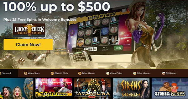 100% up to $200 at Lucky Creek