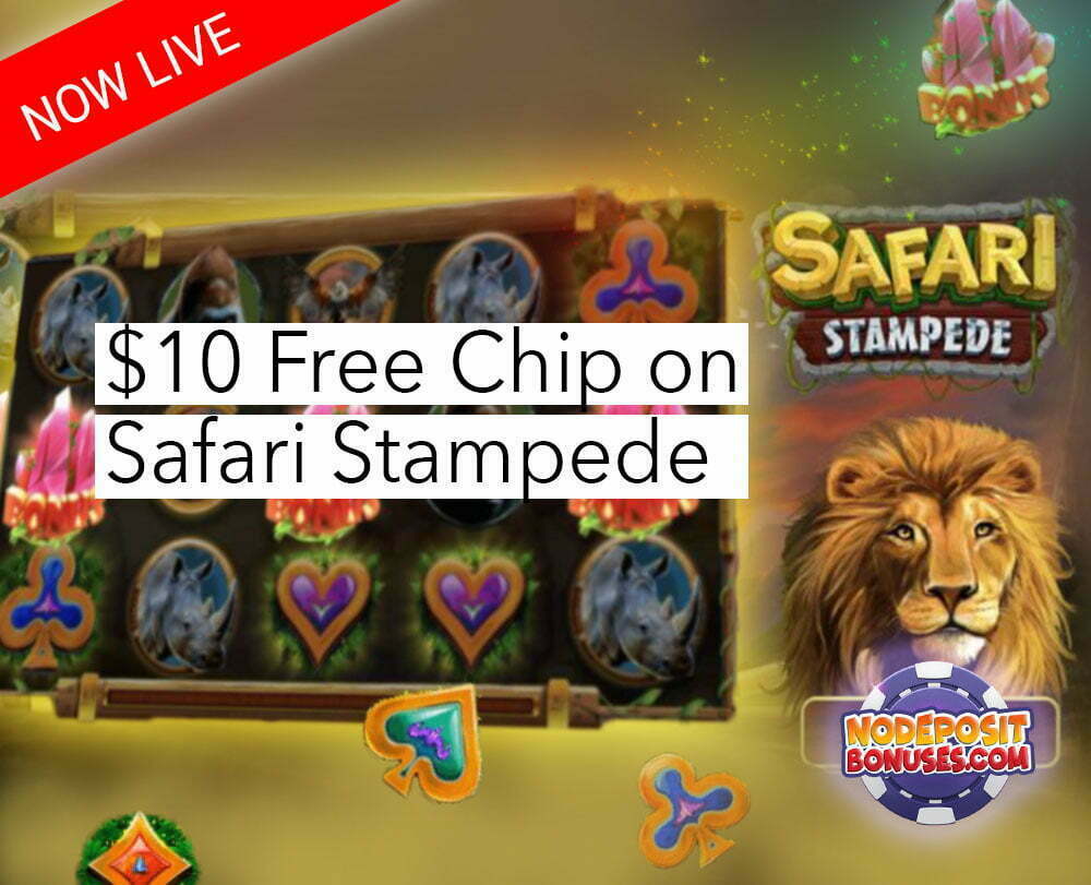 $10 Free Chip on Safari Stampede