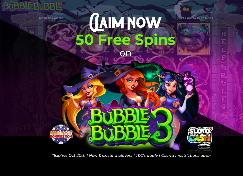 50 Free Spins on Bubble Bubble 3