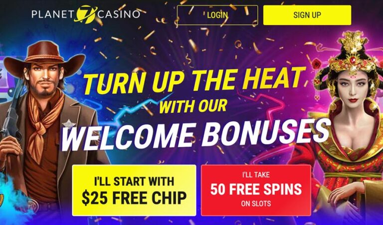 $25 FREE CHIPS or 50 FREE SPINS AT PLANET 7 CASINO – EXCLUSIVE OFFER