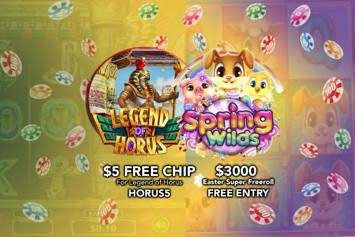 $5 Free Chip on New Slot + $3000 Easter Super Freeroll