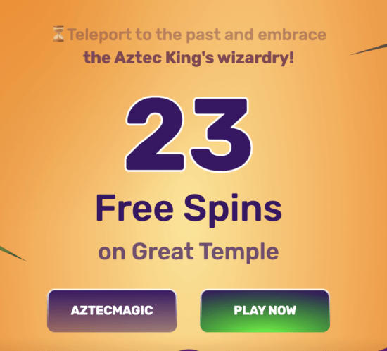23 Free Spins on ‘Great Temple’ at Shazam