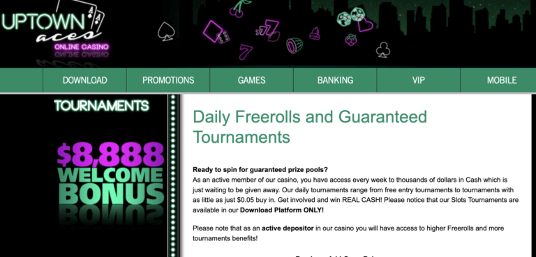 Uptown Aces. $1500 Freeroll!