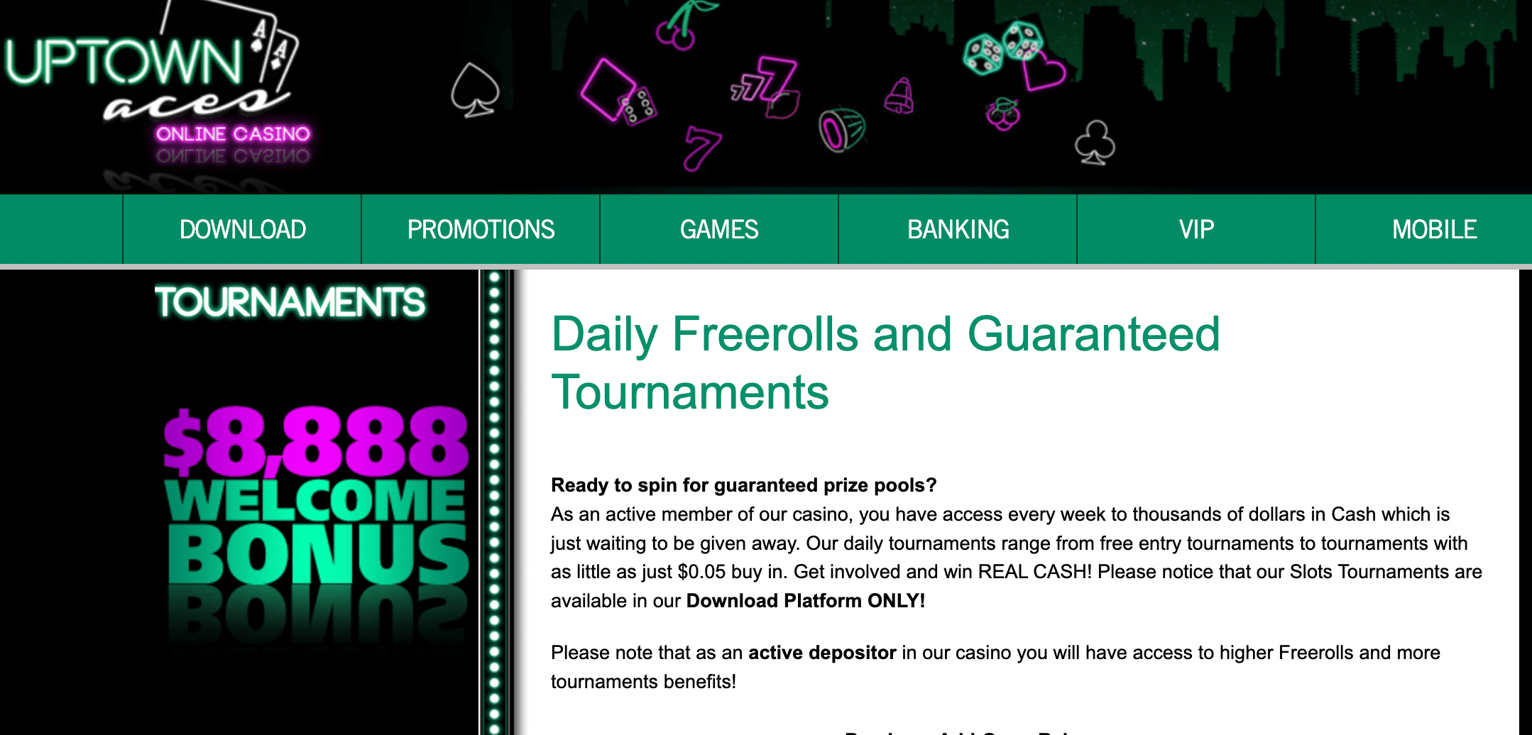 Uptown Aces. $1500 Freeroll!