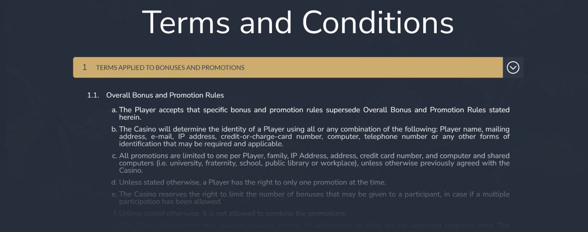 Terms and Conditions Agreement Document