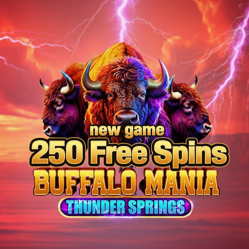 250 Free Spins on Buffalo Mania Thunder Springs at Extreme